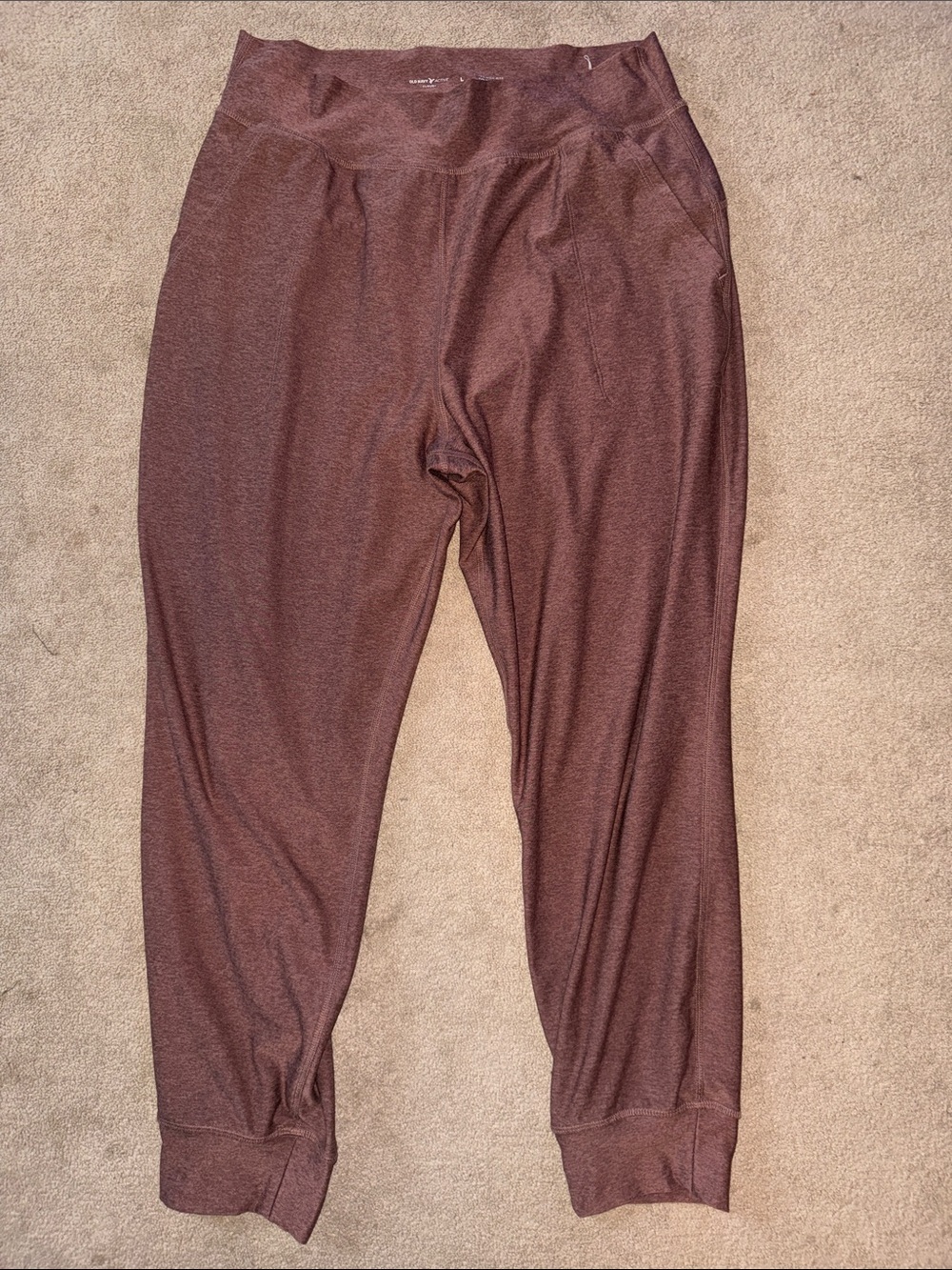 Old Navy size large active cloud extra high rise joggers go-dry brown L
